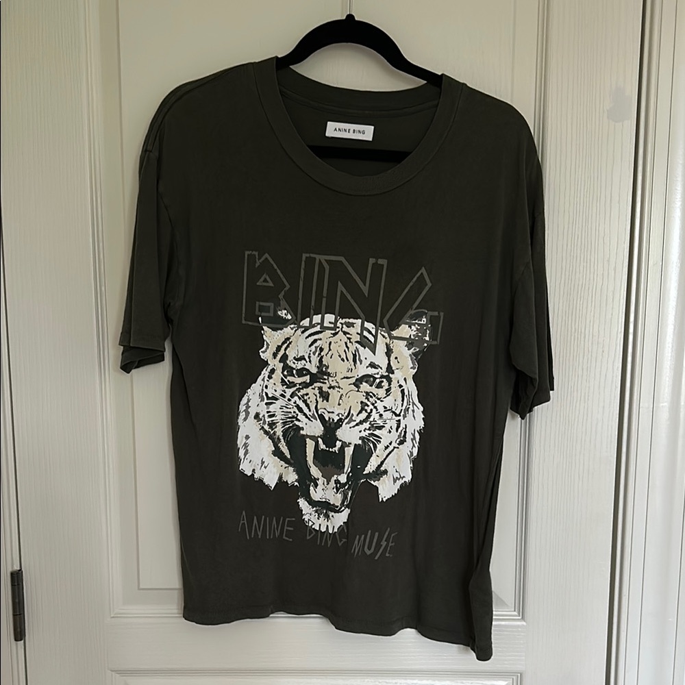 Anine Bing Graphic T-Shirt in Dark Green